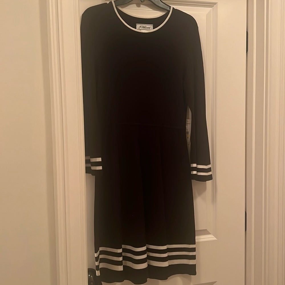Wide sleeve black dress